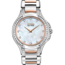 Citizen Signature Ladies Fiore 65 Dia Steel & Rose Ex1166-52d Watch Eco Drive