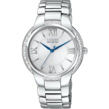 Citizen Women's Em0090-57a Ciena Eco-drive Stainless Steel Unique Diamond Watch