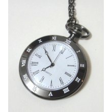 Classic Large Pocket Watch Roman Numerals Necklace pendant j - Copper