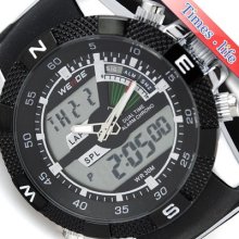 Classic Sports Watch Diving Style Quartz Military Mens Gift Rubber Free P&p