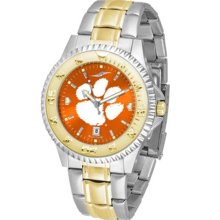 Clemson Tigers Mens Two-Tone Anochrome Watch