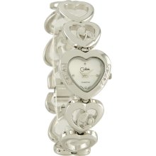 Colibri Mother's Joy 4 Diamond Silver Tone Child in Heart Bracelet Quartz Watch