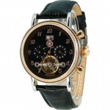 Constantin Durmont Men's Automatic Watch Cd-Trad-At-Lt-Strg-Bk With Leather Strap