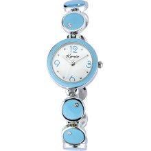 Contrast Bezel Bracelet Watch-blue