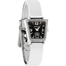 Corum Trapeze Diamond Ladies Black Dial Belt Buckle Bangle Bracelet Quartz Watch