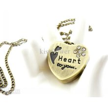 .creative Love Design Pocket Watch Necklace ,sweater Necklace Shippi