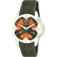 Croton Mens Sport Automatic Black Silicon Band Orange Dial