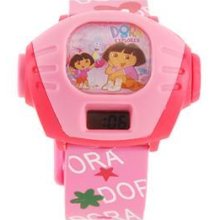 Cute Cartoon Dora Projector Wrist Watch Pink Yw461p