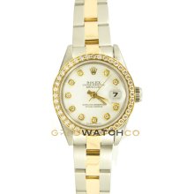 Datejust 69173 Steel Gold Oyster Band White Diamond Dial & Bezel