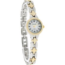 Decade Quartz Ladies White Dial Two Tone Bracelet Dress Watch 42383