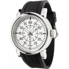 Detomaso Fano Men's Quartz Watch With White Dial Analogue Display And Black Silicone Strap Dt1041-C