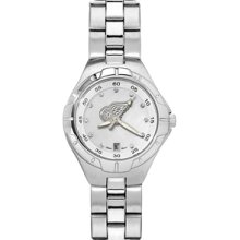 Detroit Red Wings Ladies Stainless Pro II Pearl Dial Watch