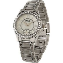 Diamonique Sub-Dial Adjustable Bracelet Watch - Silvertone - One Size