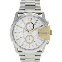 Diesel Watches Men's Classic Chronograph Silver Tone Dial Stainless St