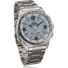 Digital Analog - Dual Display White Dial Wrist Watch WH-1009