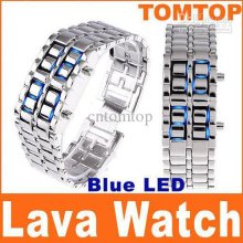 Digital Lava Style Blue Led Sports Watch Iron Samurai Inspired Facel