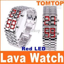 Digital Lava Style Red Led Sports Iron Samurai Inspired Faceless Wat