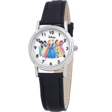 Disney Women's D087s005 Princess Black Leather Strap Watch