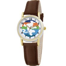 Disney Women's D095s007 Tigger Brown Leather Strap Watch