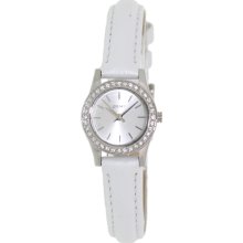 DKNY Women's NY8694 Silver Leather Analog Quartz Watch with Silver Dial