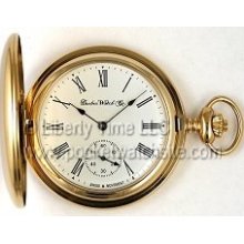 Dueber Swiss Wind Up Pocket Watch HC RN Polished Gold