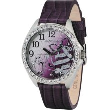 Ed Hardy Women's Starlet Cross Watch in Purple