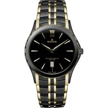 EDOX Watches Edox Women's Black Dial Black Tone Stainless Steel Black