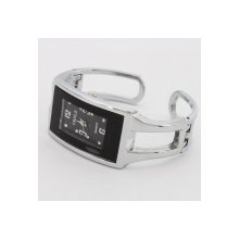 Elegant Analog Zinc Alloy Women Rectangular Bracelet Wrist Watch Black