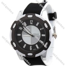 Elegant Silicone Rubber Band Watch Unisex Sport Analog Quartz Wrist Xmas