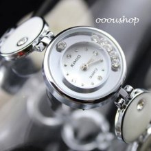 Elegant Women Lady Quartz Hours Dial Clock Steel Bracelet Chain Watch C002w