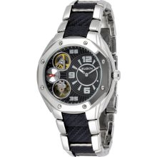 Elgin Mens Watch with Multi-Function Dial and Black/Silver Band
