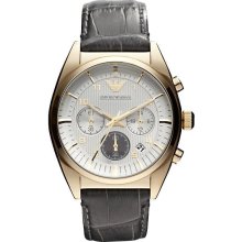 Emporio Armani Leather Chronograph Mens Watch AR0372