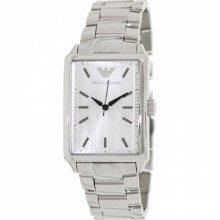 Emporio Armani Women's Classic AR0419 Silver Stainless-Steel Analog Quartz Watch with Silver Dial