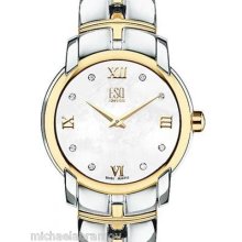 Esq 07101347 Two-tone Stainless Steel Mother Of Pearl Dial With Diamonds Watch