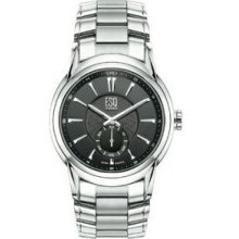 Esq By Movado Men`s Stainless Steel Black Dial Watch W/ Deployment Buckle