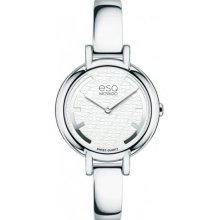 ESQ Movado Womans Contempo Bangle-Style Watch - White Dial - Stainless 07101391