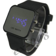 Fashion Black Blue Led Mens Ladys Digital Date Watch Gift