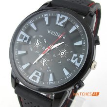 Fashion Black Rubber/silicone Army Sports Quartz Wrist Watch