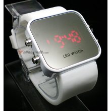 Fashion Digital LED Wrist Watch with Silicone Band (White)