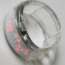 Fashion Jewelry Lady Women Bracelet Bangle Led Digital Wrist Watch Transparent