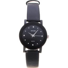 Fashion Lady's Quartz Black Couple Watch Wrist Watch Japan Movement