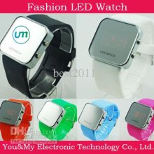 Fashion Led Digital Mirror Watch Led Watch For Girls Colorful Plasti