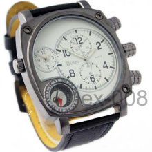 Fashion Mens Dual Time Zone Sports Analog Quartz Watch