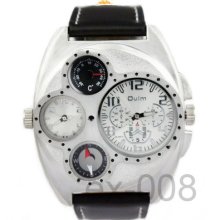 Fashion Mens Outdoor Business Dual Time Zone Sport Quartz Analog Watch