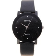 Fashion Men's Quartz Black Couple Watch Wrist Watch Japan Movement