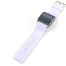 Fashion Mirror Date White Led Digital Sport Unisex Silicone Wrist Watch Cool