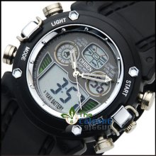 Fashion Ohsen Led Date Light Sport Men's Wrist Watch Quartz Digital Analog C