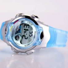 Fashion Ohsen Led Digital Alarm Boys Girls Sport Quartz Wrist Watch 2 Color