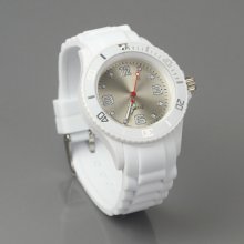 Fashion Rubber Band Quartz Digital Wrist Watch - White