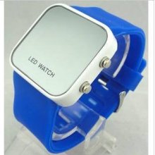 Fashion Silicone Digital Led Sports Bracelet Wrist Watch Blue